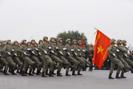 组图：越共十三大安保出征仪式暨安保应急处突演练在河内举行