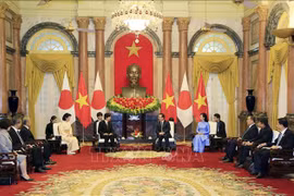越南国家主席武文赏和夫人会见日本皇嗣秋筱宫文仁亲王和秋筱宫妃纪子