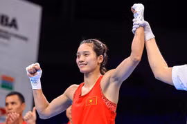 越南女拳击手阮氏心在2023年世界女子拳击锦标赛中再创新辉煌