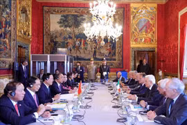 越南国家主席武文赏与意大利总统塞尔焦·马塔雷拉举行会谈