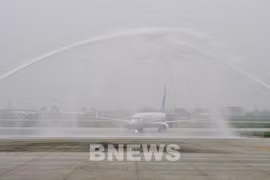 河内内排国际机场今日迎来厦门-河内航线首航