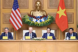越南政府总理范明政和美国总统乔·拜登出席越美投资与改革创新高级别会议