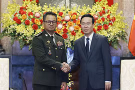 越南国家主席武文赏会见柬埔寨副首相兼国防大臣迪西哈