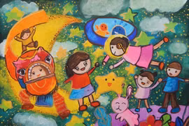 “儿童绘画”展：中秋送温暖