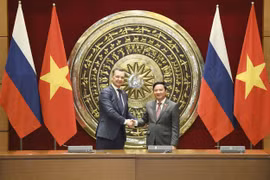 越南国会副主席阮克定与俄罗斯联邦委员会第一副主席安德烈·亚茨金举行会谈