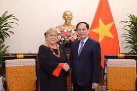 越南外交部长裴青山会见智利前总统米歇尔·巴切莱特