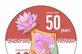 越南与新加坡建交50周年：“50-10”标志创作比赛落幕