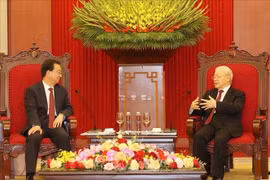 越共中央总书记阮富仲会见中国云南省委书记王宁