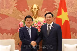 越南国会主席王廷惠会见韩国前国会议长朴秉世