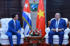 越南政府副总理陈红河会见古巴总理曼努埃尔·马雷罗·克鲁斯