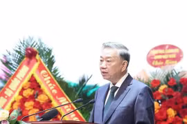 越共中央总书记苏林在大会上发表讲话。图自越通社