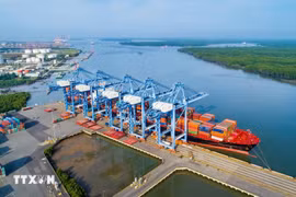 巴地头顿省盖梅-氏威（Cái Mép - Thị Vải）深水港。图自越通社