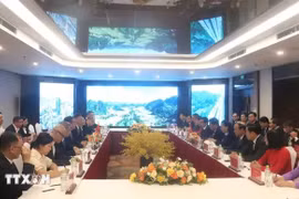 会见场景。图自越通社