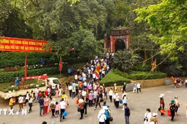 大量游客前来富寿省赶雄王庙会。图自越通社