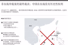 菲东海仲裁案的最终裁决：中国在东海没有历史性权利。