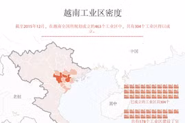越南工业区密度。