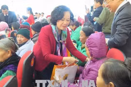 中央民运部部长张氏梅看望北宁省综合医院住院病人。（图片来源：越通社）