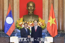 越南国家主席陈大光会见老挝国家主席办公厅主任坎蒙• 蓬塔迪