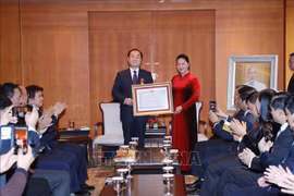 阮氏金银向韩国越南学研究学会主席授予友谊勋章
