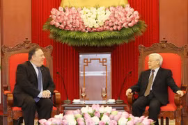 越共中央总书记会见美国国务卿蓬佩奥