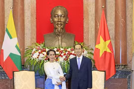 越南国家主席陈大光会见缅甸国务资政昂山素季