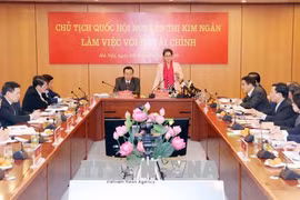 越南国会主席阮氏金银到财政部调研