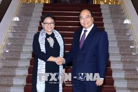 越南政府总理阮春福会见印尼外账马尔苏迪