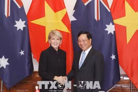 越南政府副总理兼外长范平明与澳大利亚外长朱莉·毕晓普举行会谈