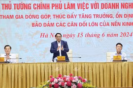 政府总理范明政主持召开题为“国企参与推动经济增长、稳定宏观经济、确保经济各大平衡”的政府与国有企业会议。图自越通社