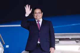 政府总理范明政离开首都新德里，圆满结束对印度的国事访问。图自越通社