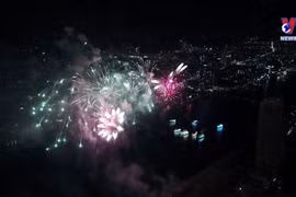 2023年岘港市国际烟花节：满怀期待法国和加拿大烟花代表队比赛