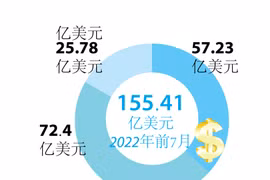 图表新闻：2022年前7月越南FDI达155.41亿美元