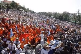 柬埔寨准许反对党救国党在白天举行抗议示威活动