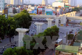 正在施工的吉灵—河东轻轨铁路线