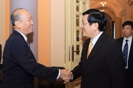 越南国家主席张晋创会见日本人民外交促进会副主席兼日越经济文化委员会主席中垣佳彦