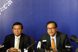 救国党主席桑兰西(图左）和副主席庚速卡（图右）