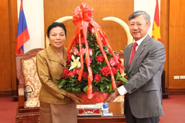 老挝代表团前往越南驻老挝大使馆庆祝越南国庆69周年