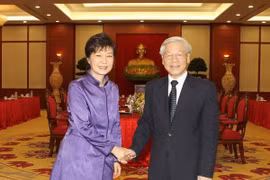 越共中央总书记阮富仲和韩国总统朴槿惠