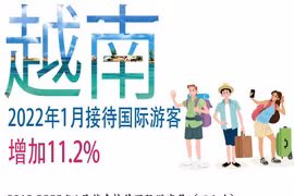 图表新闻：越南2022年1月接待国际游客增加11.2%