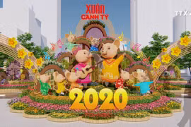 2020年阮慧迎春花街的吉祥物和装饰品准备就绪 
