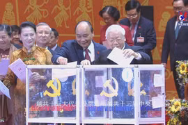 越共十三大代表投票选举越共第十三届中央委员
