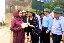 国家副主席邓氏玉盛看望慰问广平省洪灾受灾群众