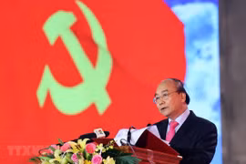 政府总理阮春福发表讲话。图自 越通社