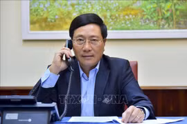 越南政府副总理兼外交部长范平明与日本外务大臣茂木敏充通电话