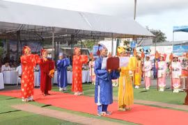清化省岑山求鱼节吸引大量游客