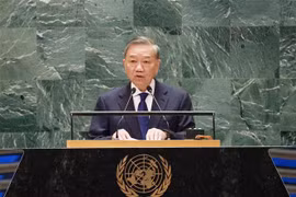 越共中央总书记、国家主席苏林在会议上发表讲话 图自越通社