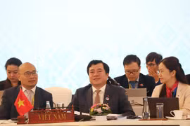 越南工贸部副部长阮生日新率团出席会议并发表讲话。图自越通社