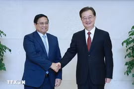 越南政府总理范明政会见中国云南省委书记王宁。图自越通社