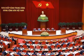 越共第十三届中央委员会会议在河内开幕。图自越通社