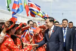 越南国会主席陈青敏圆满结束对柬埔寨的正式访问。图自越通社